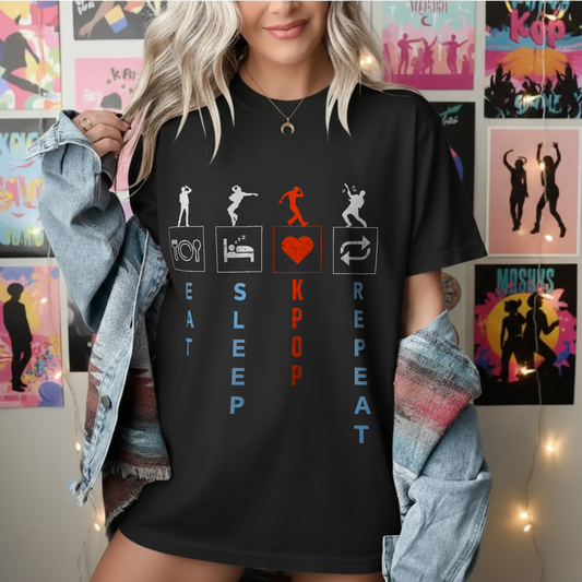 Eat Sleep K-Pop Repeat | Unisex Standard Crew T-Shirt