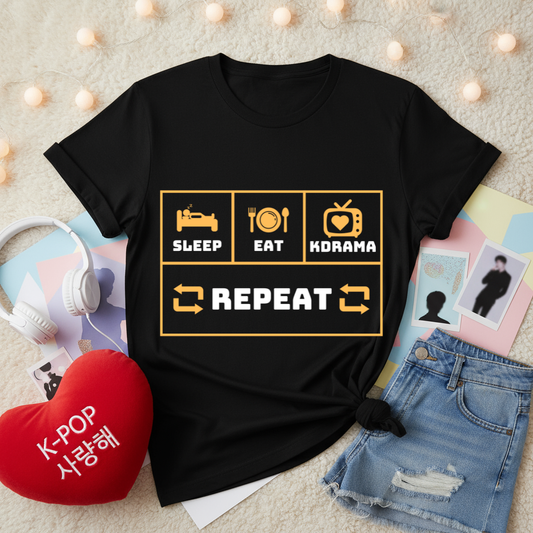 Eat Sleep K-Drama Repeat | Unisex Standard T-Shirt