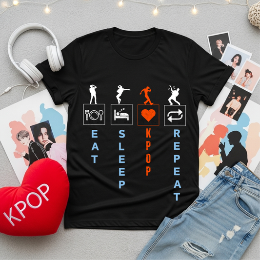 Eat Sleep K-Pop Repeat | Unisex Standard Crew T-Shirt