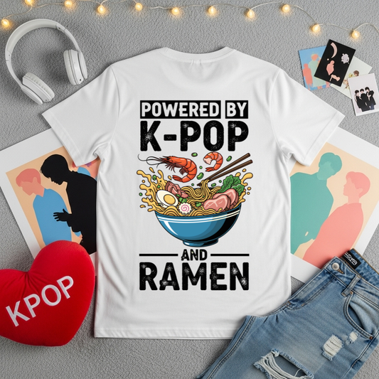 Powered By K-pop & Ramen | Unisex Oversized T-Shirt
